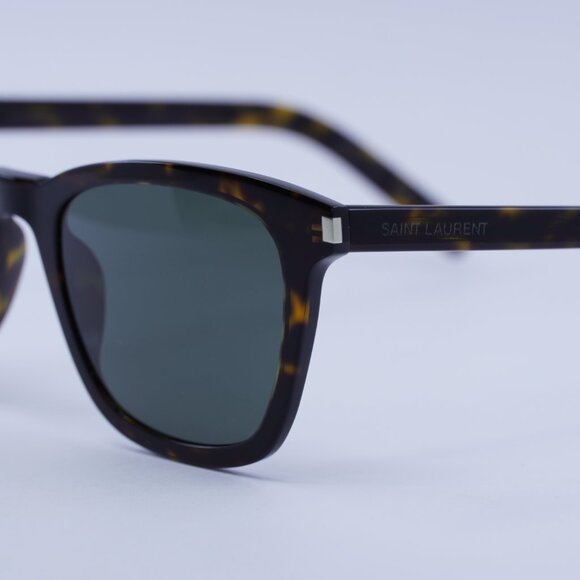 Saint Laurent SL716 SLIM 002 Sunglasses Havana Square Frame, Grey Lenses - Picture 2 of 11